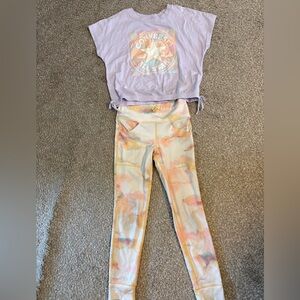 Girls All in Motion Pastel Leggings and Converse Top